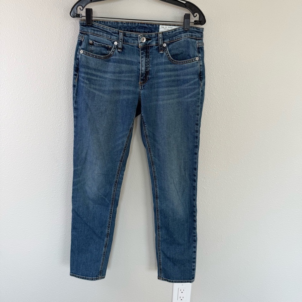 Rag & Bone Dre Low-Rise Boyfriend Jean Bellview Slim Fit Dark Indigo Denim Women - Picture 3 of 13